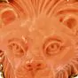 Vintage Italian Carved Coral Lion Head Diamond Gold Pendant Dover Jewelry 