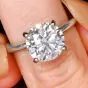Classic 3.01ct G VVS2 Brilliant Round Platinum Solitaire Engagement Ring