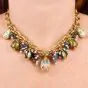 Estate 18K Enameled 0.50ct Diamond Egg Charm Statement Necklace 