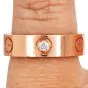 Cartier 3 Diamond 18K Pink Gold Band Ring 53|Doverjewelry|