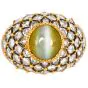 Buccellati Vintage Cat's Eye Chrysoberyl Diamond 18K Cocktail Dome Ring |Dover Jewelry|