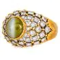 Buccellati Vintage Cat's Eye Chrysoberyl Diamond 18K Cocktail Dome Ring |Dover Jewelry|