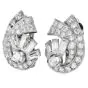 Vintage 5.00cttw Diamond Platinum Spray Stud Earrings|Dover Jewelry|