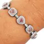 GIA Fancy Pink Diamond 9.49cts Cushion Heart 18K Gold Tennis Bracelet