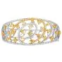 Estate 11.57cts Diamond Spiral Openwork Bangle 14K Gold Bracelet 