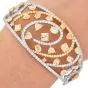 Estate 11.57cts Diamond Spiral Openwork Bangle 14K Gold Bracelet 