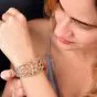 Estate 11.57cts Diamond Spiral Openwork Bangle 14K Gold Bracelet 