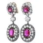Antique Edwardian Natural Burma Ruby Diamond Gold Silver Flower Earrings 