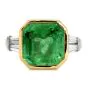 Estate Diamond 5.60ct Colombian Emerald 18K Gold Ring