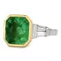 Estate Diamond 5.60ct Colombian Emerald 18K Gold Ring