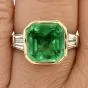 Estate Diamond 5.60ct Colombian Emerald 18K Gold Ring