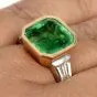 Estate Diamond 5.60ct Colombian Emerald 18K Gold Ring