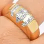Estate 2.50cts Diamond 18K Gold Dome Edged Men's Engagement Ring|Dover Jewelry|