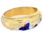 Estate Diamond 14K Gold Inlay Garden Wide Dome Cuff Bangle Bracelet|DoverJewery|