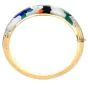 Estate Diamond 14K Gold Inlay Garden Wide Dome Cuff Bangle Bracelet|DoverJewery|