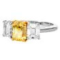 Tiffany & Co 3.68 carats Fancy Intense Yellow Diamond 18K Platinum Three Stone Engagement Ring|Dover Jewelry|