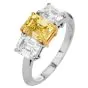 Tiffany & Co 3.68 carats Fancy Intense Yellow Diamond 18K Platinum Three Stone Engagement Ring|Dover Jewelry|