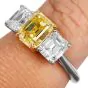 Tiffany & Co 3.68 carats Fancy Intense Yellow Diamond 18K Platinum Three Stone Engagement Ring|Dover Jewelry|