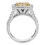 GIA 6.70 carats Fancy Yellow Cushion Diamond 18K Gold Halo Engagement Ring