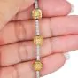 Estate 3.86Cts Fancy Yellow Diamond 18K Hexagon Link Tennis Bracelet