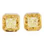 Estate 0.75cts Fancy Yellow Diamond 18K Cushion Earring Studs|Dover Jewelry|