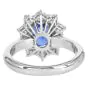 GIA Sri Lanka Sapphire 3.18cts Diamond 18K Gold Halo Engagement Ring |Dover Jewelry|