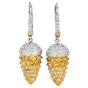 Estate Hubert Diamond 14K Gold Fancy Spiked Cone Dangle Drop Earrings|Dover Jewelry|