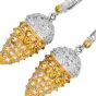 Estate Hubert Diamond 14K Gold Fancy Spiked Cone Dangle Drop Earrings|Dover Jewelry|