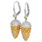 Estate Hubert Diamond 14K Gold Fancy Spiked Cone Dangle Drop Earrings|Dover Jewelry|