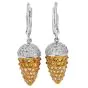 Estate Hubert Diamond 14K Gold Fancy Spiked Cone Dangle Drop Earrings|Dover Jewelry|