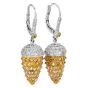 Estate Hubert Diamond 14K Gold Fancy Spiked Cone Dangle Drop Earrings|Dover Jewelry|
