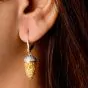 Estate Hubert Diamond 14K Gold Fancy Spiked Cone Dangle Drop Earrings|Dover Jewelry|