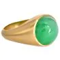 Fei Cui Type A Green 9.23ct Jade 18K Yellow Gold Solitaire Ring