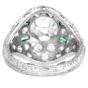 Vintage Old European Diamond 2.66 Carat Emerald Platinum Filigree Ring-Dover Jewelry