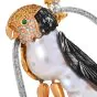 Vintage Baroque Pearl Diamond Sapphire 18K Gold Silver Resting Bird Brooch|Dover Jewelry|