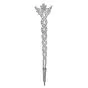 Antique 1920s Diamond 14K White Gold Caduceus Peacock Feather Brooch|Dover Jewelry|