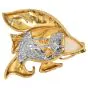 Vintage Diamond Opal 18K Gold Intricate Fish Pendant Brooch|Dover Jewelry|
