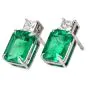 GIA Emerald Princess Cut Diamond Platinum Elegant Stud Earrings