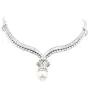 25.30cts Diamond South Sea Pearl Platinum Dangle Choker Necklace