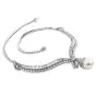 25.30cts Diamond South Sea Pearl Platinum Dangle Choker Necklace 