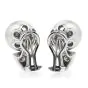  0.45 cts Diamond 12.5 mm Gray South Sea Pearl 18k White Stud Earrings