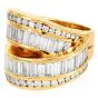 Krypel 3.75cts Diamond 18k Gold Ribbon Wide Statement Ring |Dover Jewelry|
