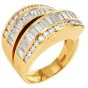 Krypel 3.75cts Diamond 18k Gold Ribbon Wide Statement Ring |Dover Jewelry|