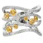 Contemporary 18K Two-Tone Diamond Wide Wave Statement Ring|Dover Jewelry|