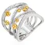 Contemporary 18K Two-Tone Diamond Wide Wave Statement Ring|Dover Jewelry|