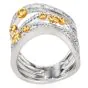 Contemporary 18K Two-Tone Diamond Wide Wave Statement Ring|Dover Jewelry|