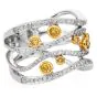 Contemporary 18K Two-Tone Diamond Wide Wave Statement Ring|Dover Jewelry|