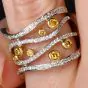 Contemporary 18K Two-Tone Diamond Wide Wave Statement Ring|Dover Jewelry|
