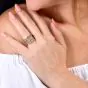 Contemporary 18K Two-Tone Diamond Wide Wave Statement Ring|Dover Jewelry|
