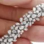 Estate Diamond 18K Gold Elegant Cluster Floral Links Bracelet
